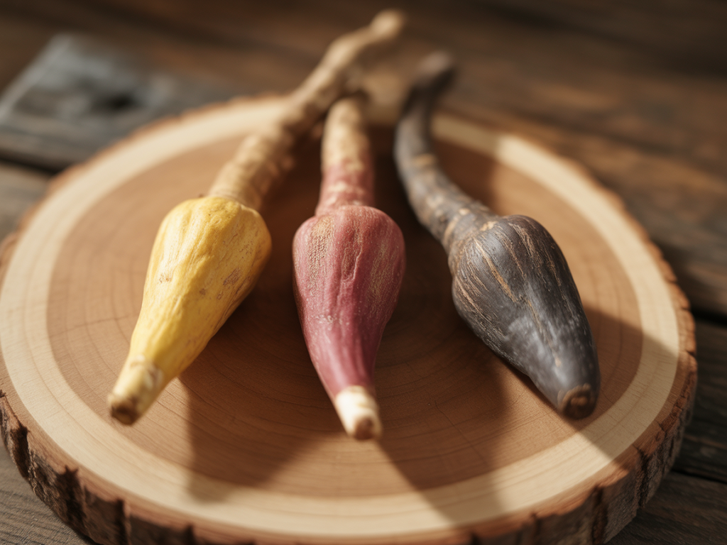 Les différentes variétés de maca : jaune, rouge et noire